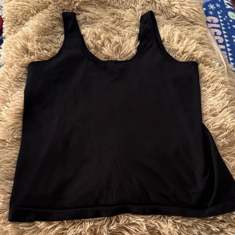 Athleta Black Ribbed Tank Top